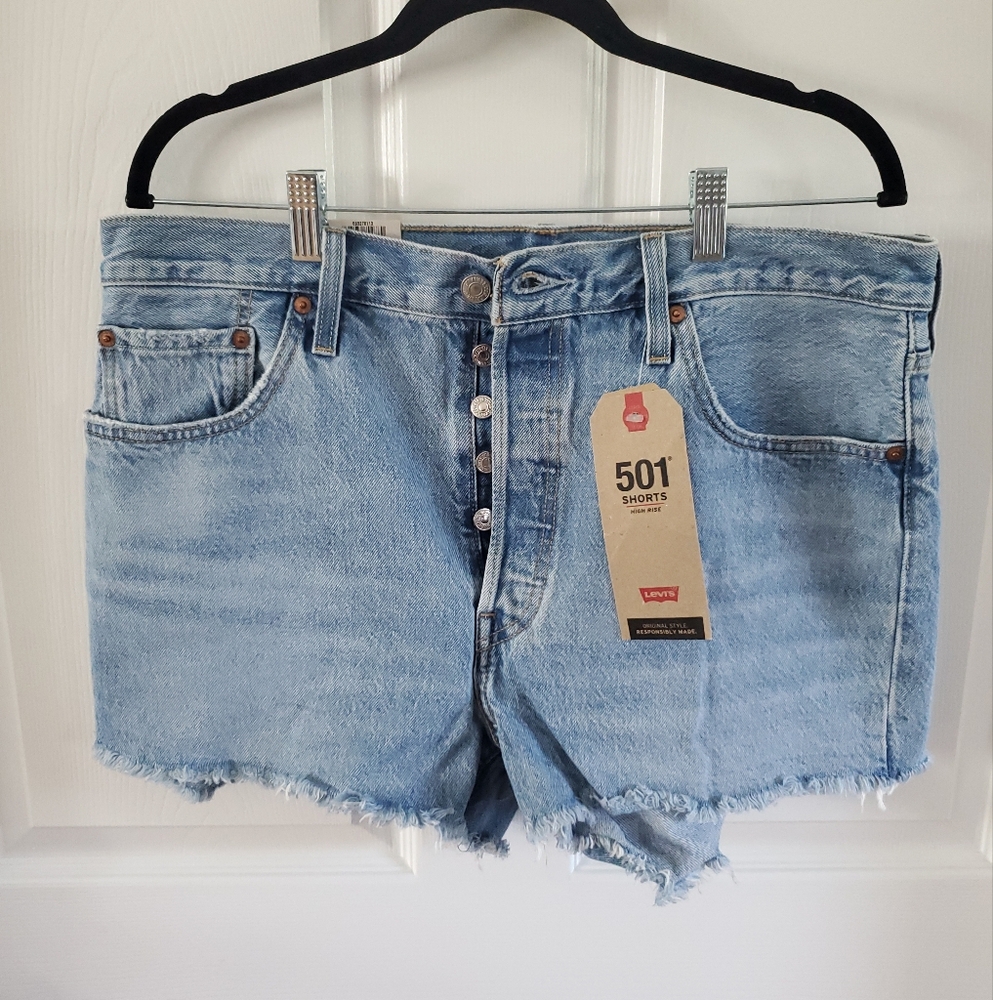 Levi's Blue Jean Shorts Distressed Cut-Off Style. NWT. #MP